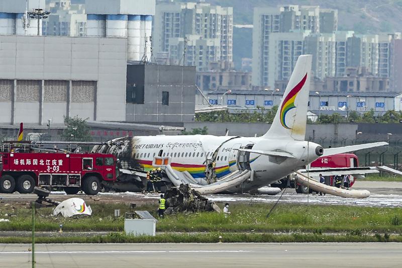 Plane veers off runway in China and catches fire; 36 injured