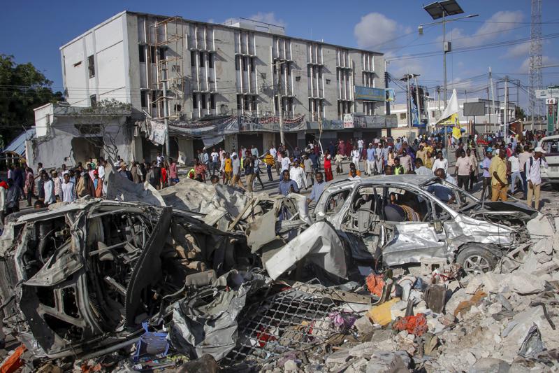 Somalia’s president says at least 100 killed in car bombings
